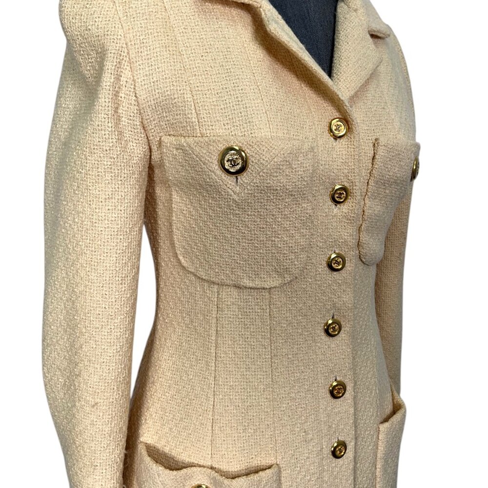 CHANEL 1995 Vintage CC Logo Button Blazer Jacket Size 40 - Picture 4 of 7